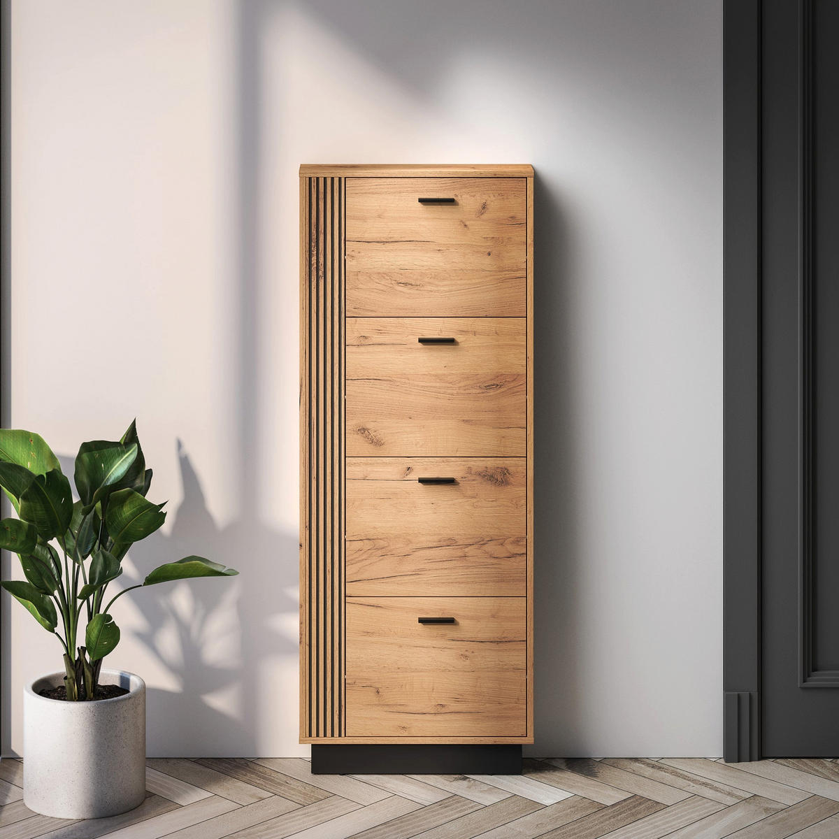 SCHUHSCHRANK Vasco Eiche 60 cm - Eichefarben, Holzwerkstoff (60/154.8/14.7cm) - Homebook