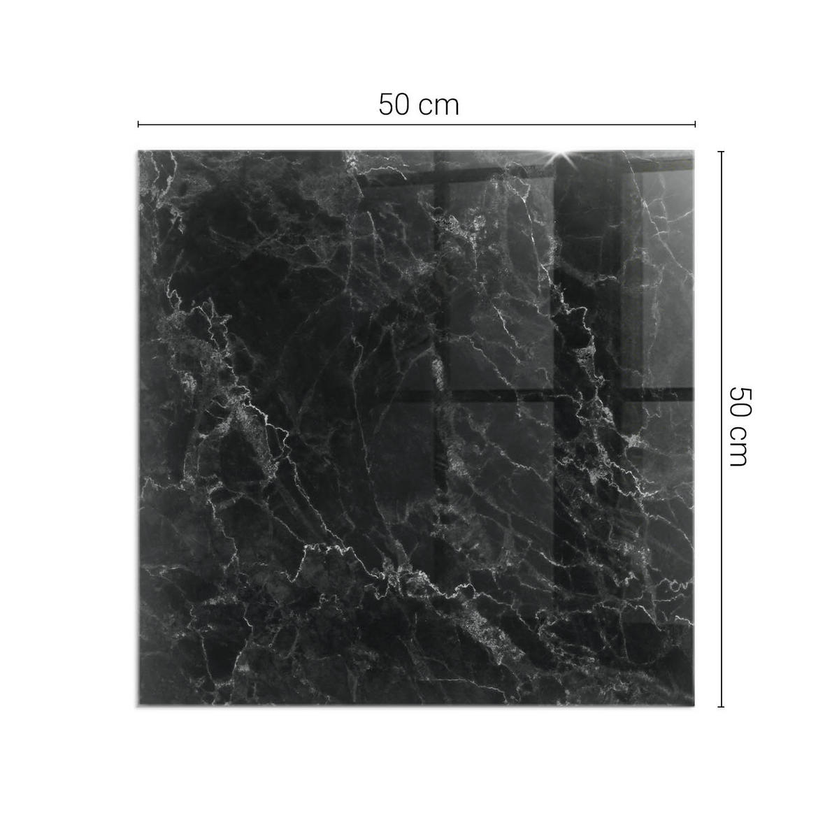 GLASPLATTE für Kamin 50x50 cm - Schwarz, Glas (50/50/0.4cm) - TULUP