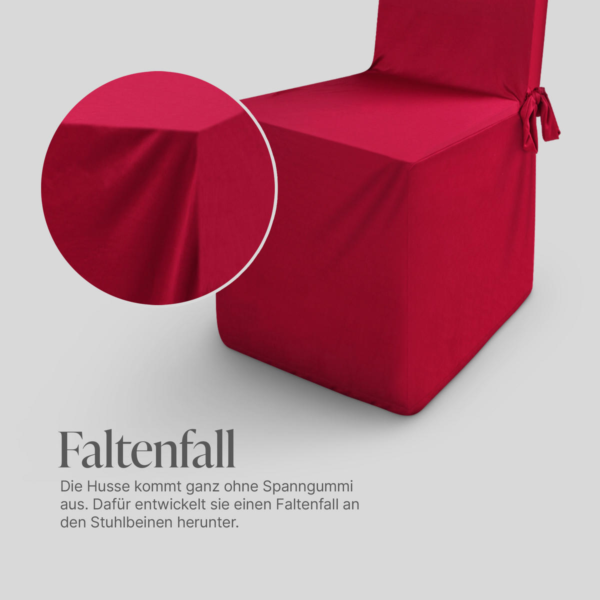 STUHLHUSSE ( Rot ) - Stretchhusse für eckige Stuhllehnen - ( 45 cm x 96 cm ) elastischer Bankett Stuhlbezug - Rot, Textil (45/96cm) - Bestlivings