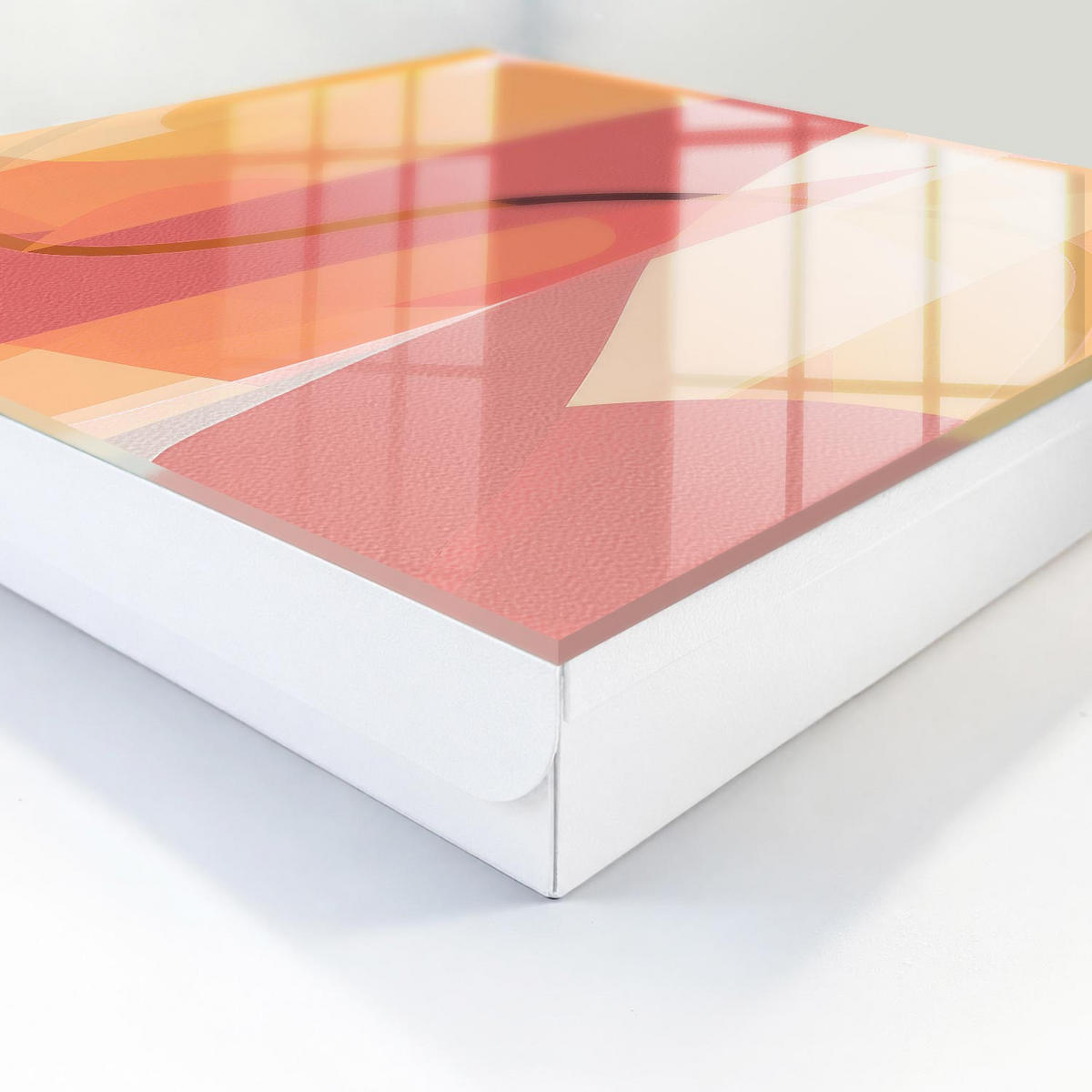 SCHLÜSSELBOX Weiß 30x30 cm – Türöffnung nach rechts - Bunte Schleifen - Gelb, Metall (30/30/5cm) - TULUP