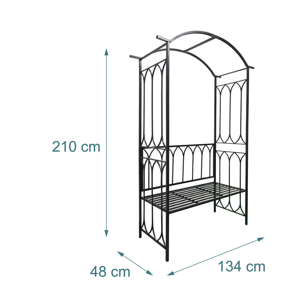 ROSENBOGEN - Schwarz, Metall (55/210/48cm) - Relaxdays