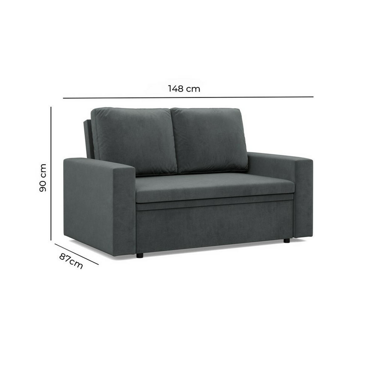 SOFA Neo mit gerader Armlehnen cappuccino - Cappuccino, Textil (148/90/87cm) - SIMKAM Furniture
