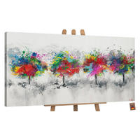 GEMÄLDE Bunter Wald auf Keilrahmen 100x50 cm - Multicolor, Holz (100/50cm) - YS-art gallery