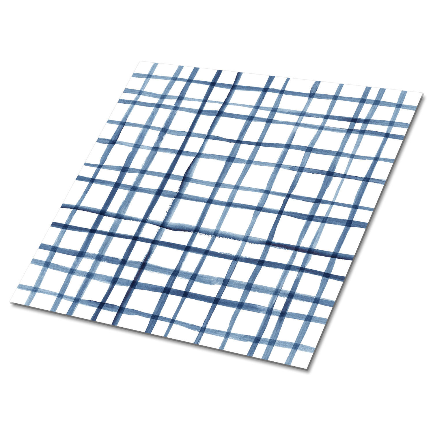 FLIESENAUFKLEBER 9 Stück 30x30 cm selbstklebend Gitterlinien - Blau, Textil (30/1.6/30cm) - TULUP