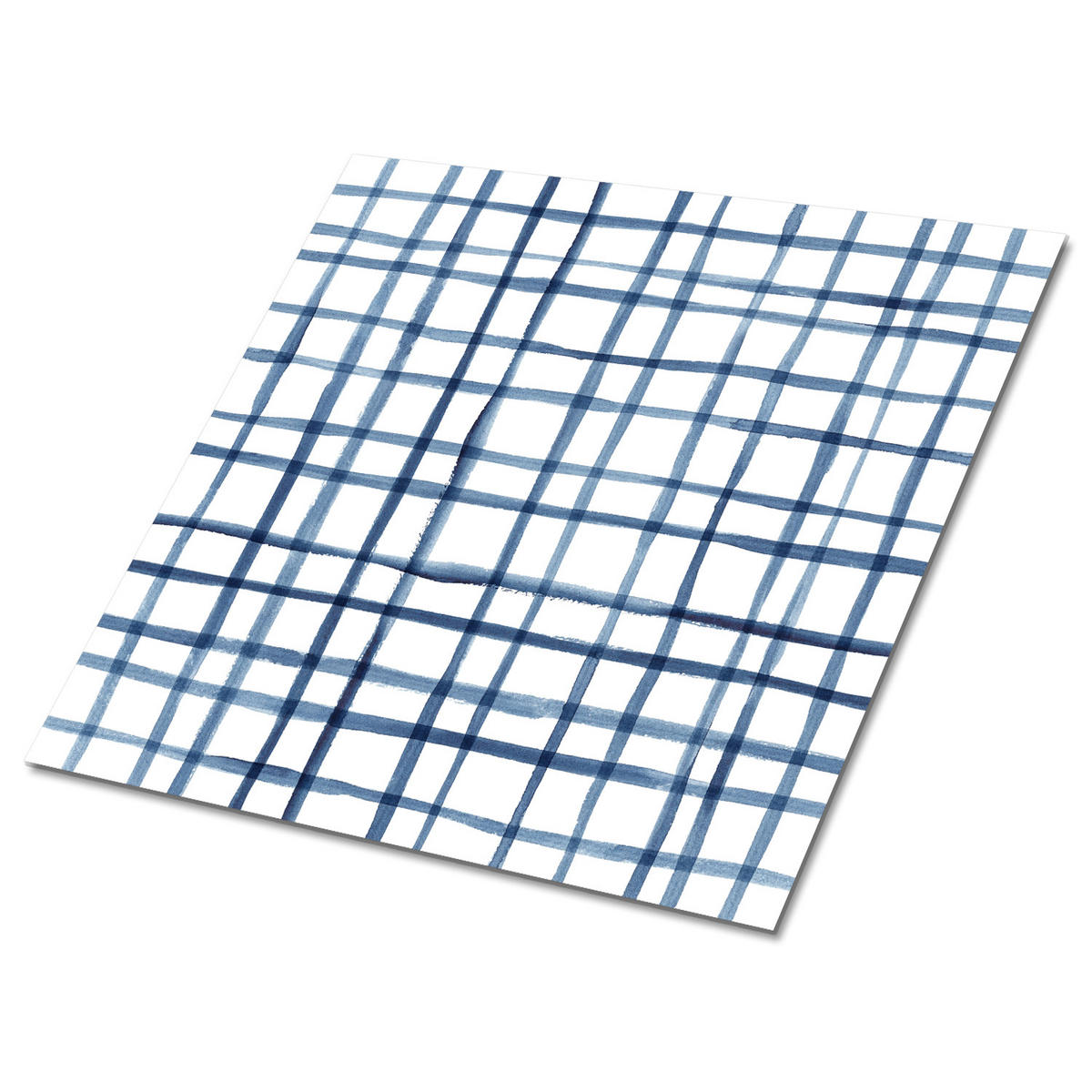 FLIESENAUFKLEBER 9 Stück 30x30 cm selbstklebend Gitterlinien - Blau, Textil (30/1.6/30cm) - TULUP