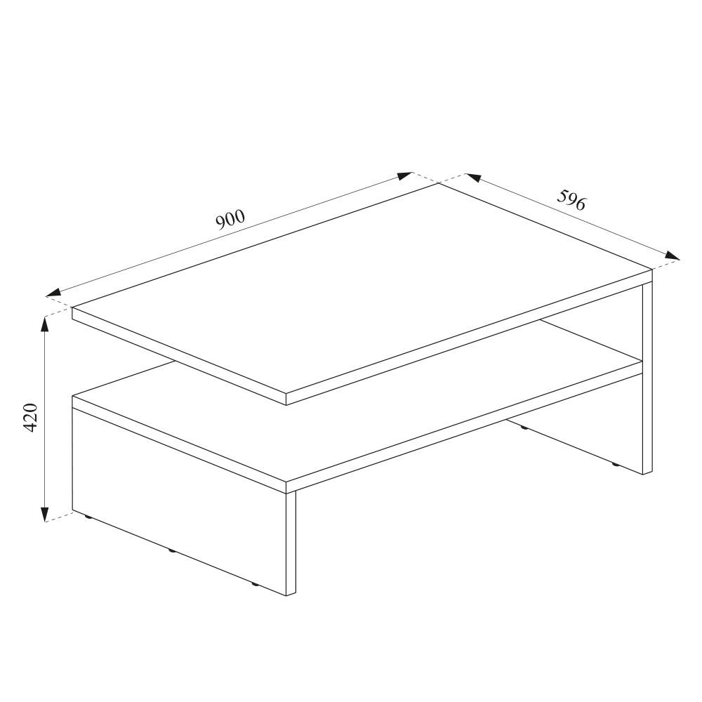 Thumbnail - Vicco Couchtisch, Weiß, Sonoma Eiche, Holzwerkstoff, 2 Fächer, Rechteckig,Rechteckig, 90x42x60 cm, Wohnzimmer, Wohnzimme...