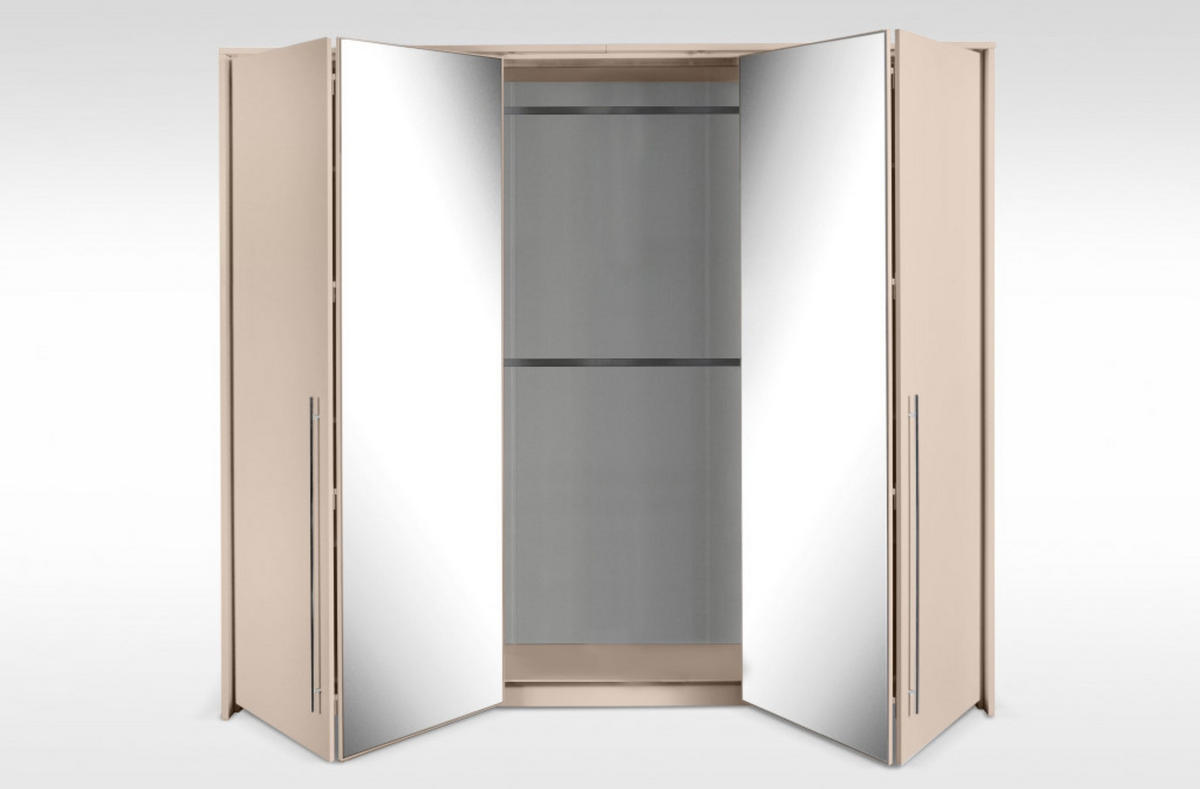 SCHWEBETÜRENSCHRANK MUNDO 255/219/65 cm 2-türig mit Spiegel Beige - Beige, Holzwerkstoff (255/219/65cm) - MASSENO