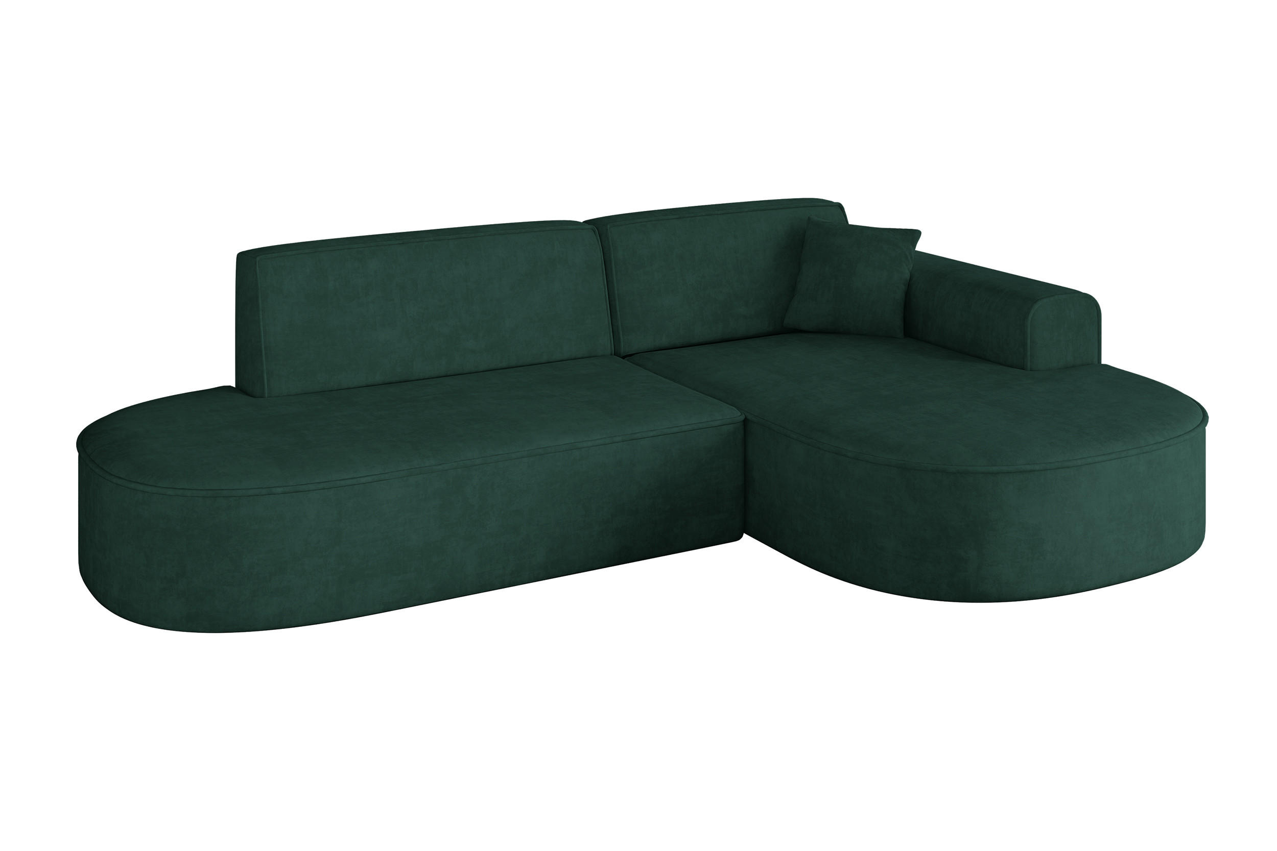 ALTDECOR ROHOVÁ SEDACÍ SOUPRAVA s otomanem vpravo MARI-L1 – 243 × 171 × 79 cm, zelená, velur