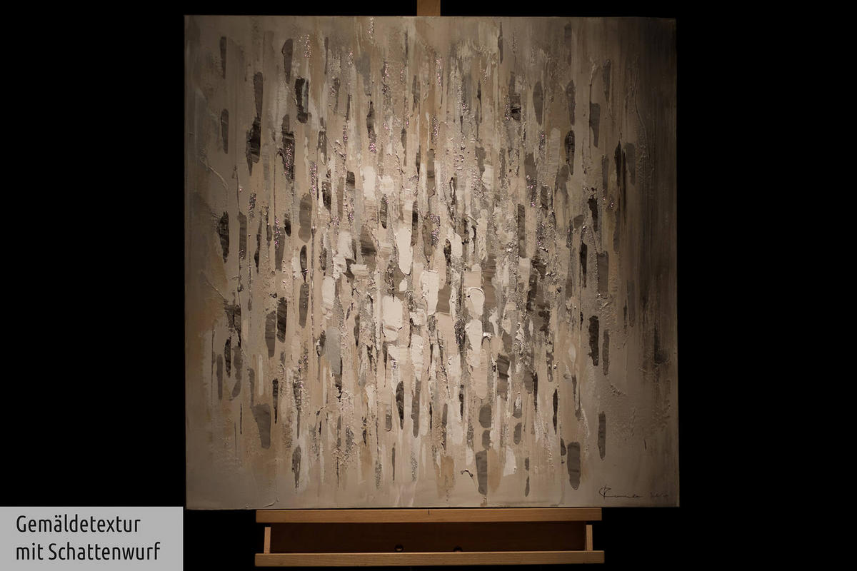 ACRYLBILD HANDGEMALT 80/80 cm - Grau, Holz/Textil (80/80cm) - KUNSTLOFT