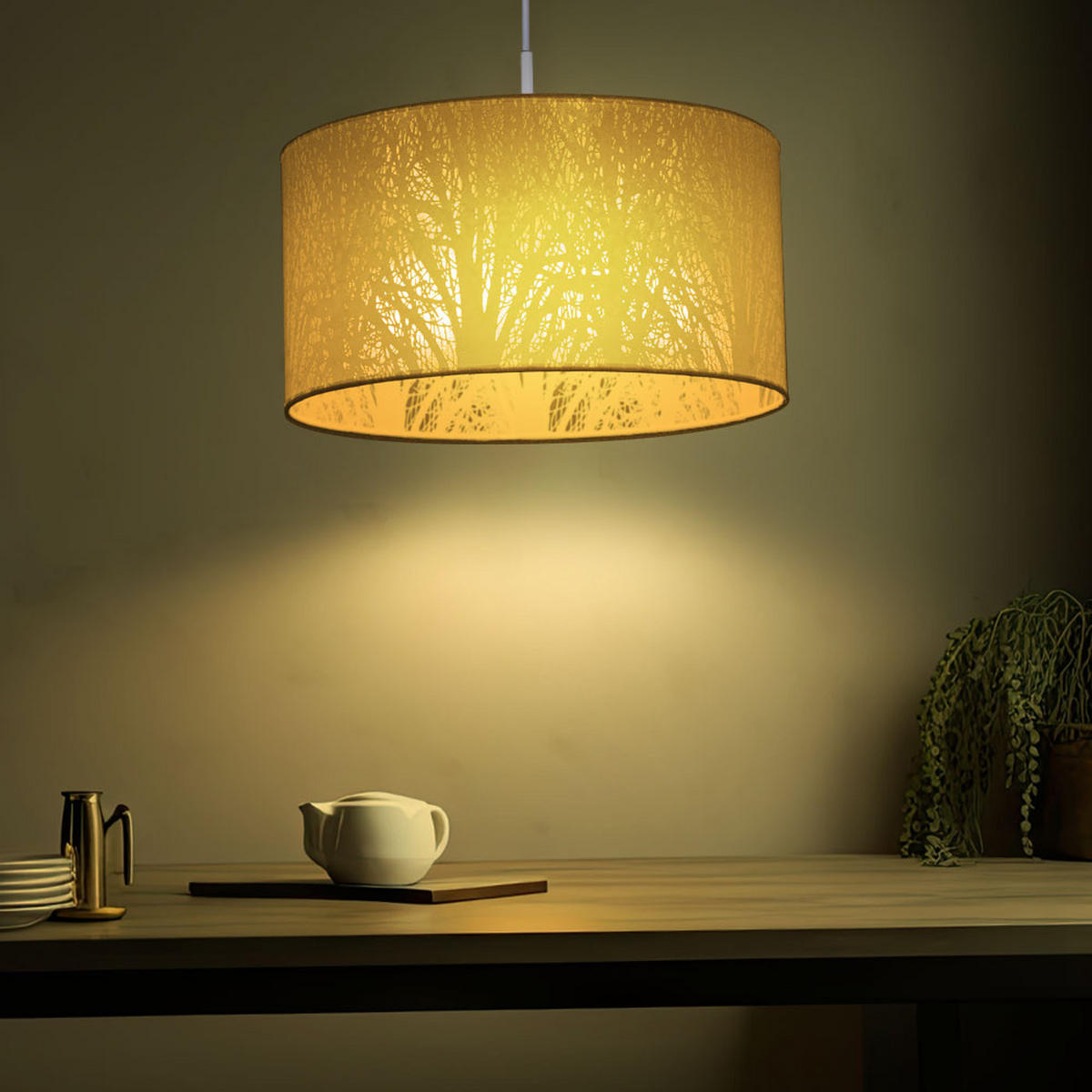 LED HÄNGELEUCHTE PINNI Weiß Baum-Dekor - Weiß, Metall (38/38/120cm) - Globo Lighting