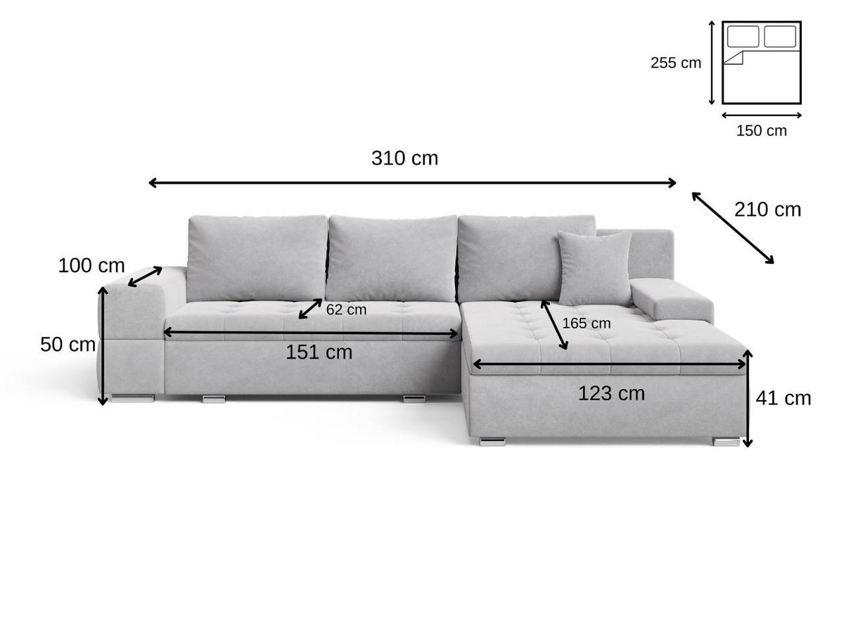 ECKSOFA Sonia Braun - Silberfarben/Braun, Holz/Textil (310/210cm) - Graingold