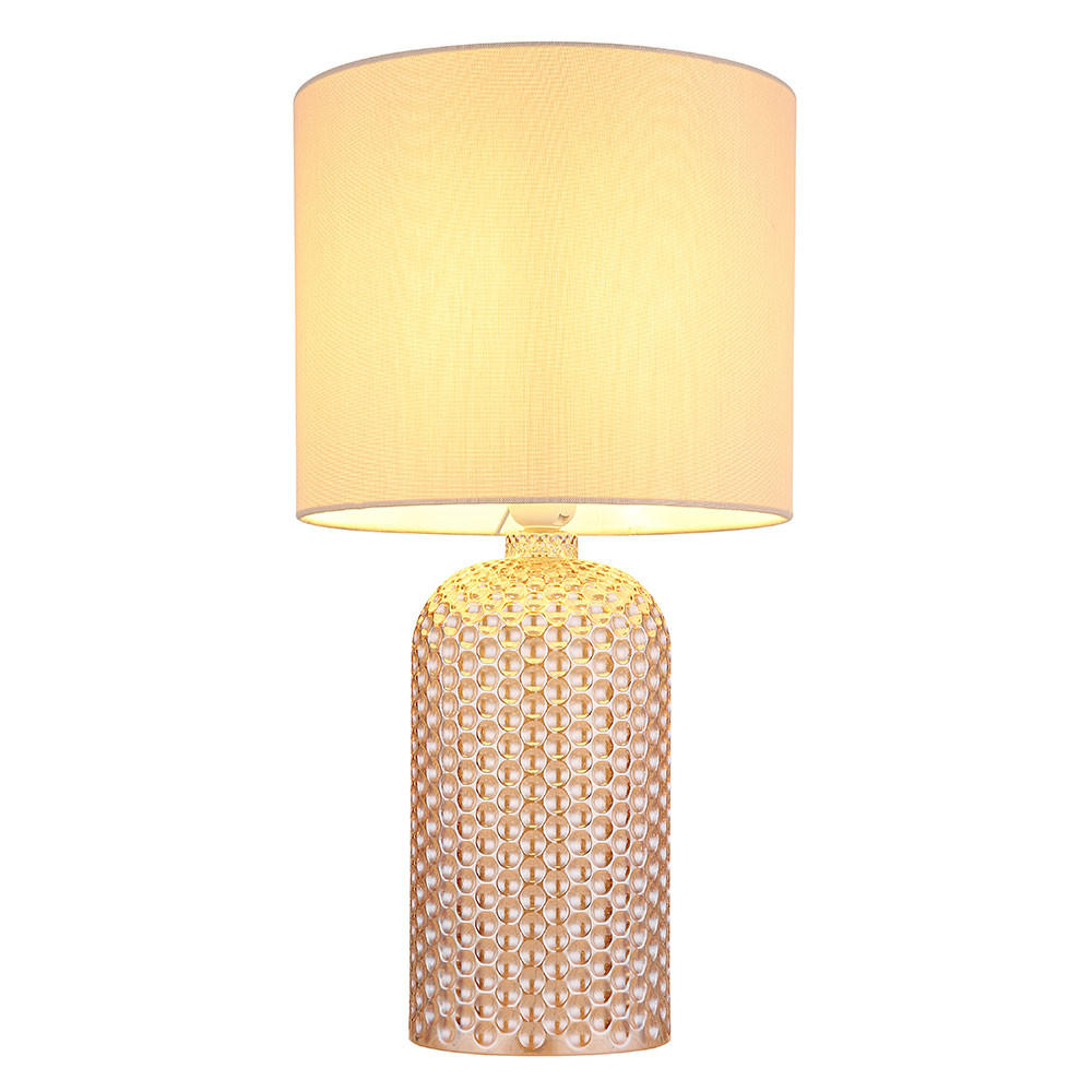 TISCHLEUCHTE SOFIA Champagner Textil Glas - Champagner, Glas (26.5/26.5/50cm) - Globo Lighting