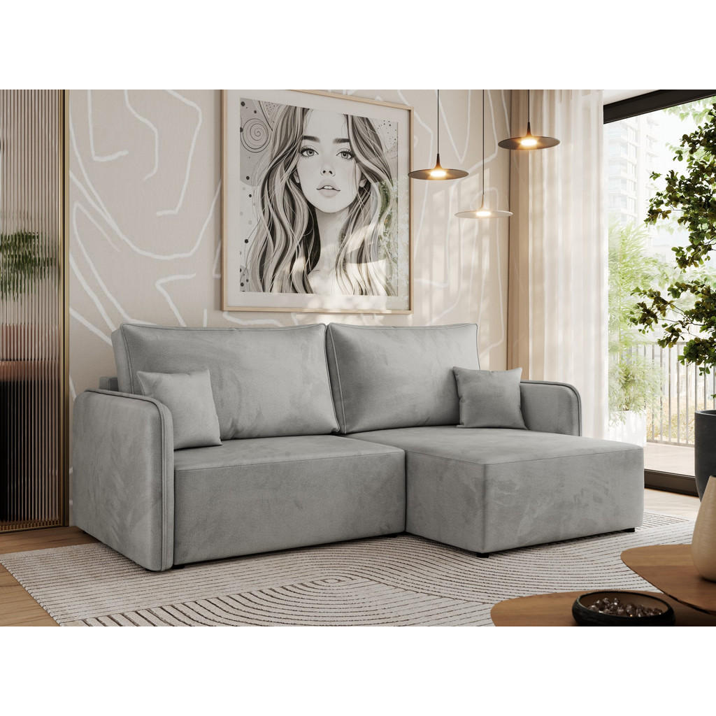 Thumbnail - MKS Eckschlafsofa, Hellgrau, Textil, 3-Sitzer, L-Form,L-Form, 227x147 cm, Oeko-Tex®, Wohnzimmer, Sofas & Couches, Wohnla...