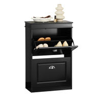 SCHUHSCHRANK Schwarz - Schwarz, Holzwerkstoff (53/82/24cm) - SoBuy