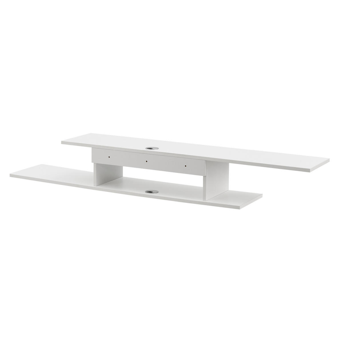 TV-WANDREGAL Støvring - Weiß, Holzwerkstoff (150/21/25cm) - [en.casa]