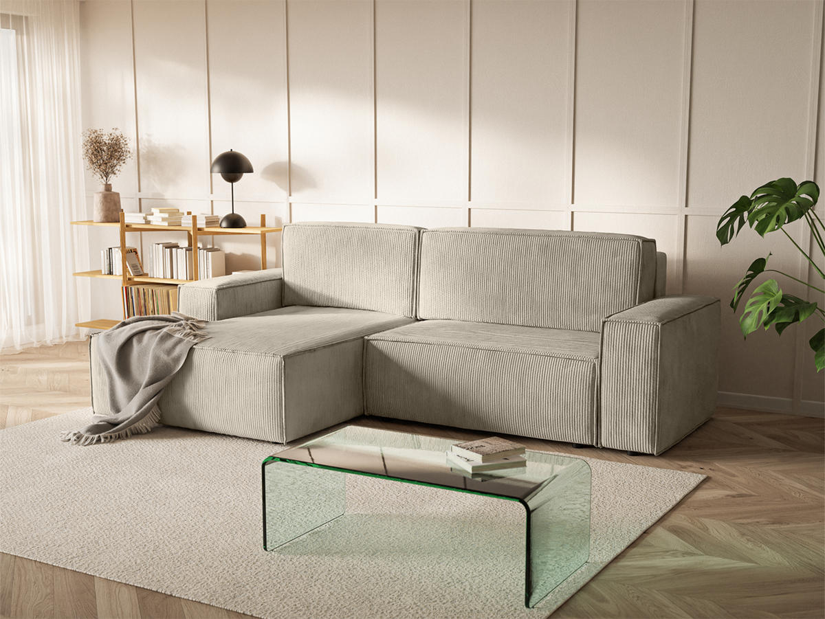 ECKSOFA Kokko mit Schlaffunktion, Beige - Beige, Textil (267/167cm) - Fedve
