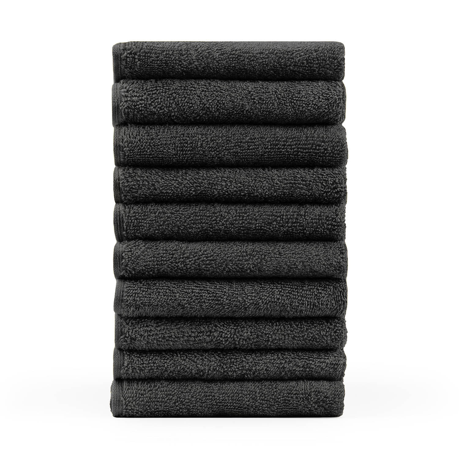 GÄSTETUCH 10er-Set, 10x Gästetuch 30/30 cm, Dunkelgrau - Dunkelgrau, Textil (30/30cm) - Blumtal