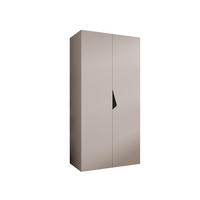 DREHTÜRENSCHRANK 202/100/52 2-türig - Beige/Schwarz, Holz/Metall (100/202/52cm) - Abiks Möbel