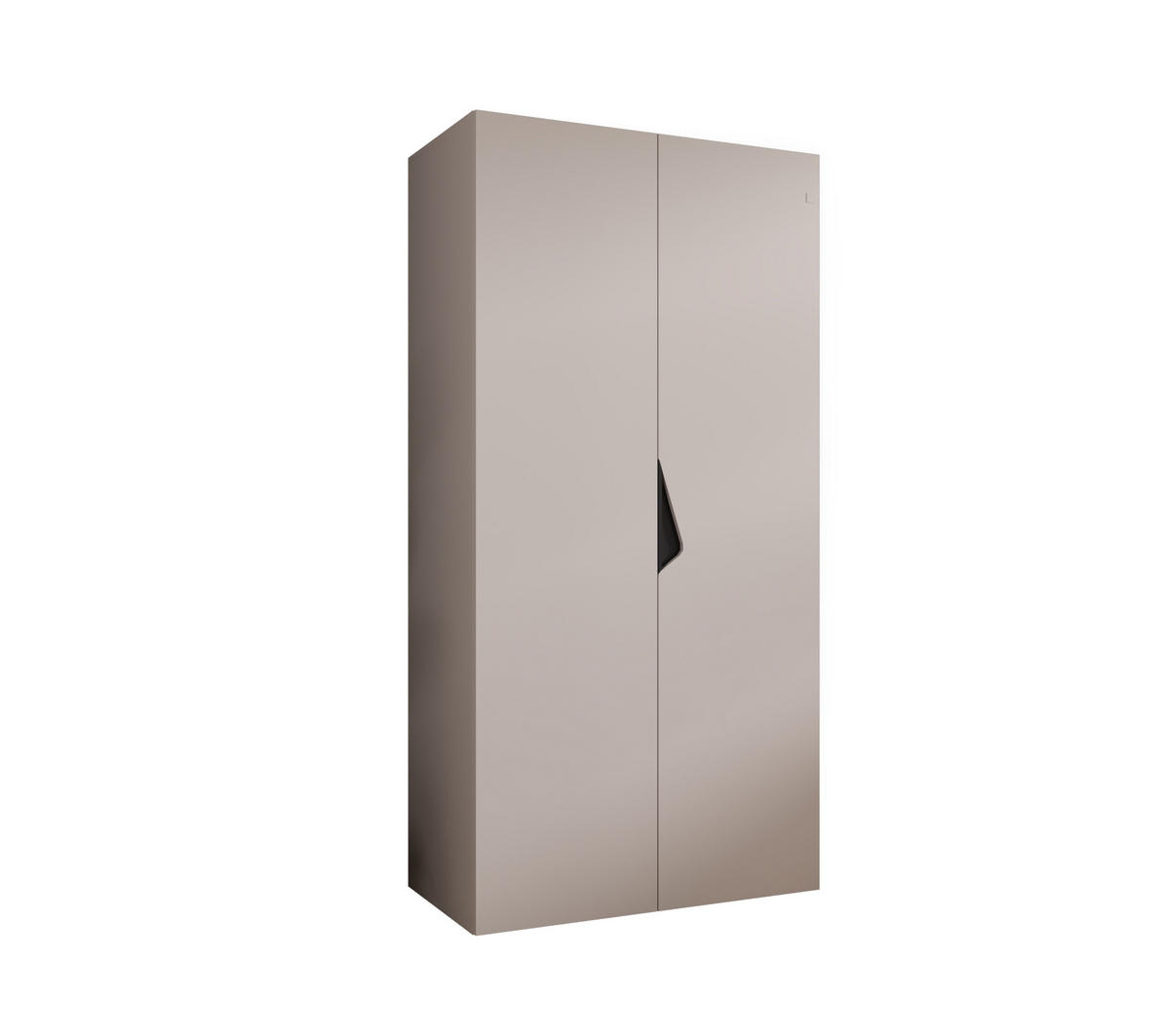 DREHTÜRENSCHRANK 202/100/52 2-türig - Beige/Schwarz, Holz/Metall (100/202/52cm) - Abiks Möbel