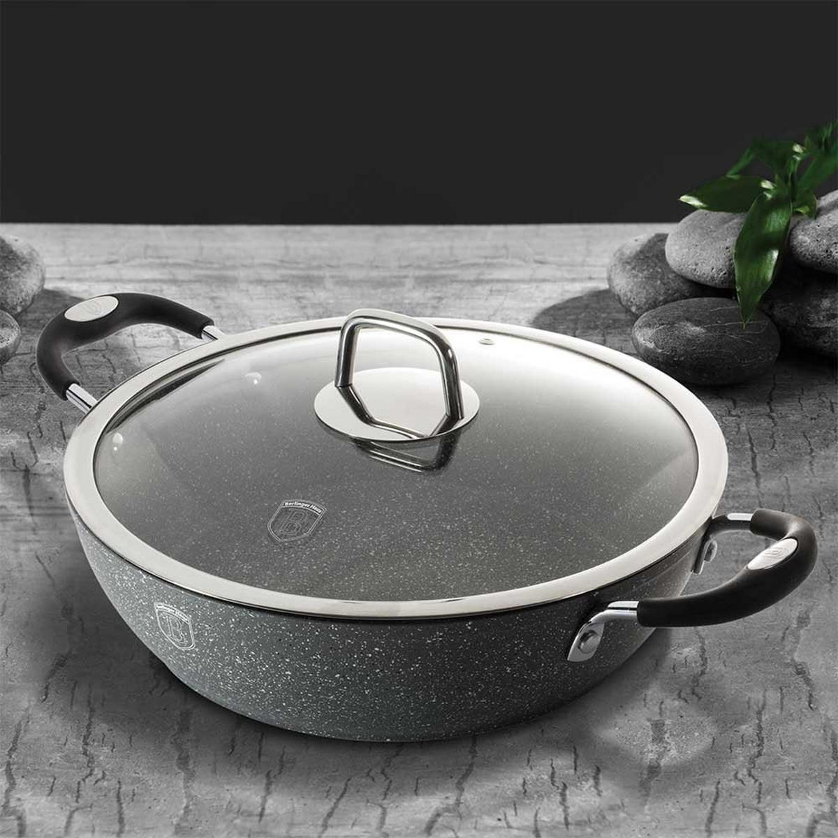 TOPF Grau 28/28/7.5 cm BH1158 - Grau, Metall (28cm) - Berlinger Haus