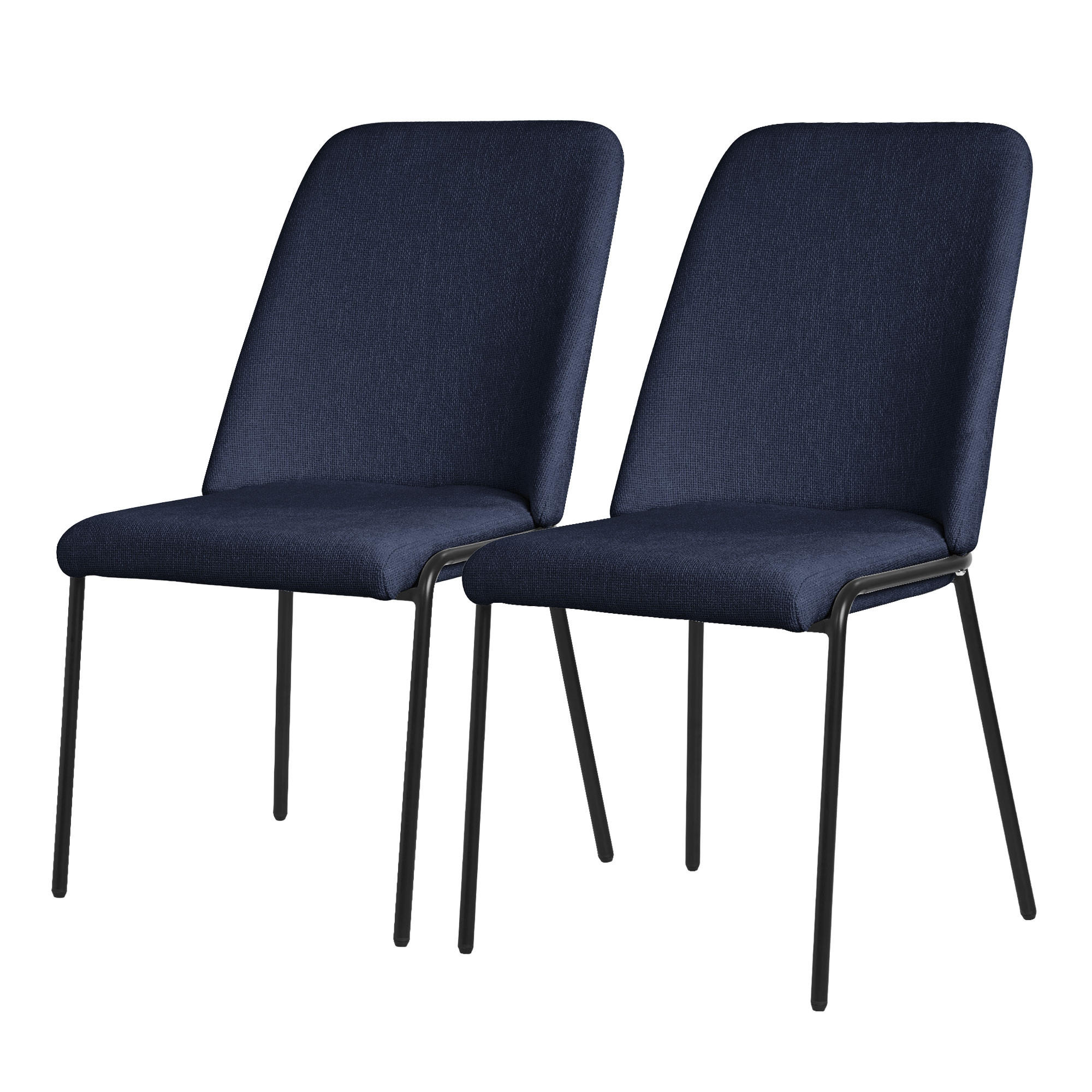ML-DESIGN JÍDELNÍ ŽIDLE, sada 2 ks, tmavě modrá, s látkovým potahem