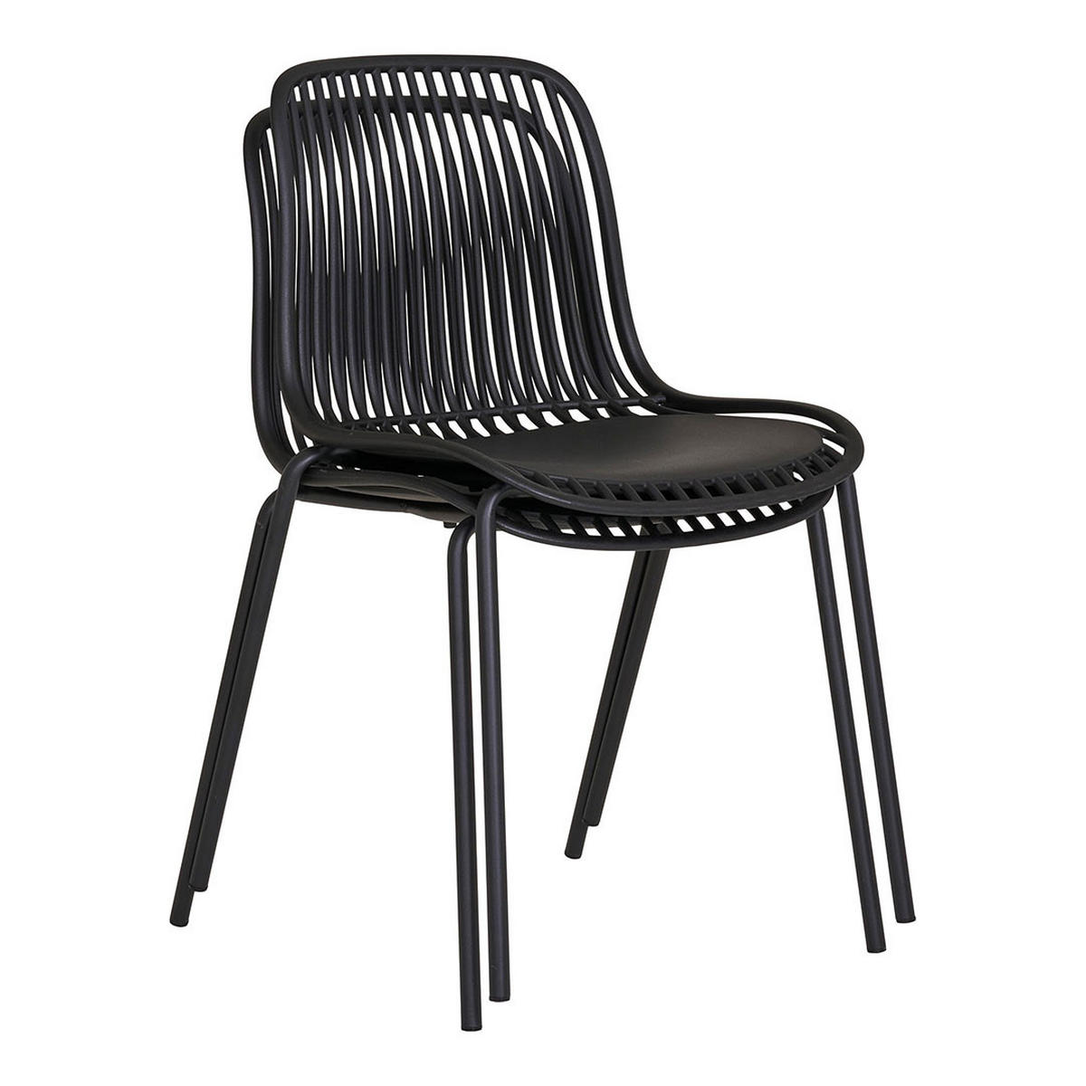 GARTENSTUHL, Branson, Stühle Schwarz, Metall, 47 x 55 x 82 cm - Schwarz, Metall (47/82/55cm) - ebuy24
