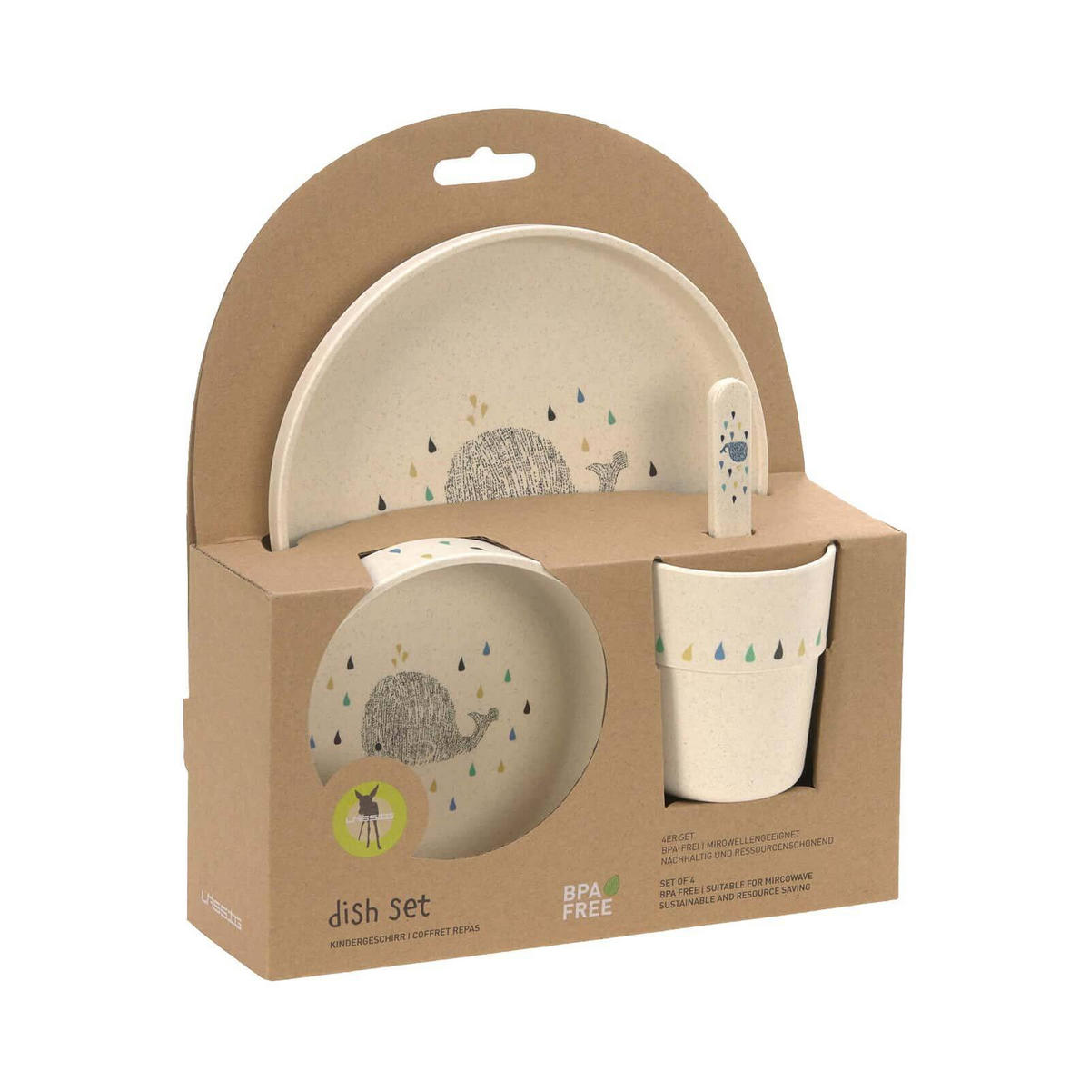 KINDER-GESCHIRR-SET Little Water Whale 4er Set - Dunkelblau, Kunststoff (7.2/26/22.7cm) - Lässig