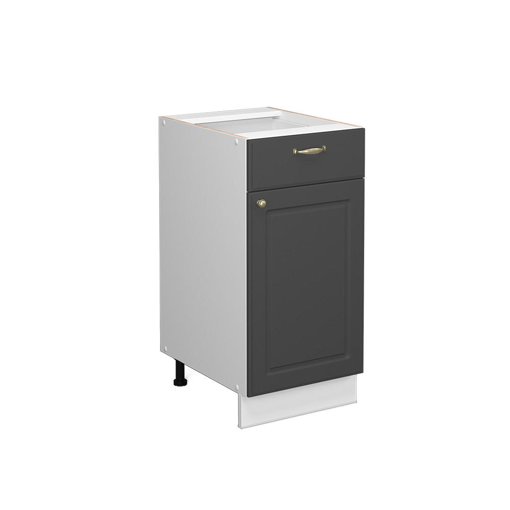 KÜCHENUNTERSCHRANK Fame-Line Anthrazit-Gold 40 cm ohne AP - Anthrazit/Weiß, Holzwerkstoff (40/82/51.6cm) - Vicco