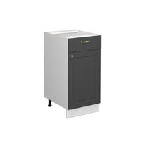 KÜCHENUNTERSCHRANK Fame-Line Anthrazit-Gold 40 cm ohne AP - Anthrazit/Weiß, Holzwerkstoff (40/82/51.6cm) - Vicco