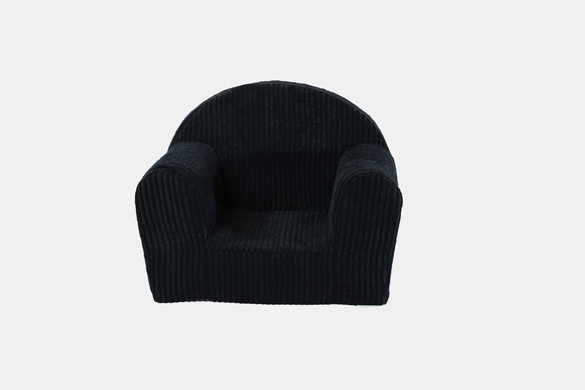 KINDERSESSEL MINI aus Kuschel-Cord in Schwarz - Schwarz, Textil (40/39/33cm) - Fortisline