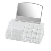 KOSMETIKORGANIZER, Spiegel abnehmbar, groß - Transparent, Kunststoff (22.5/13.5/19cm) - bremermann
