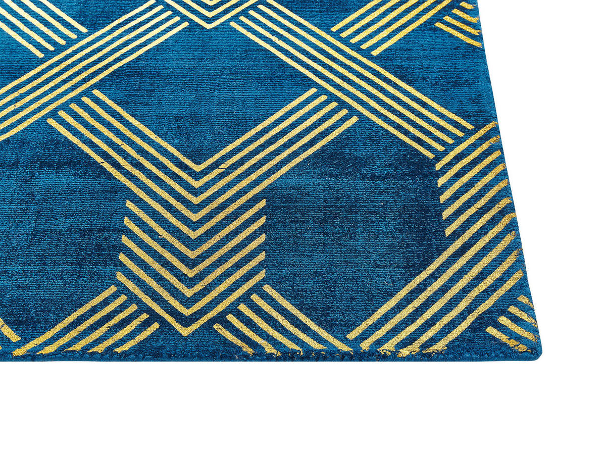 KURZFLOR-TEPPICH Vekse 200/140 cm - Blau, Naturmaterialen (140/200cm) - Beliani