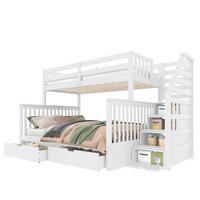 ETAGENBETT 90/200 + 140/200 cm aus Kiefer mit Schubladen und Absturzsicherung Weiß - Weiß, Holz (140/200cm) - Modenvie