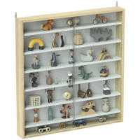 VITRINE DE-15546 6 verstellbare Böden + 2 Schiebetüren - Eichefarben, Holzwerkstoff (9.5/83/80cm) - ComfortXL