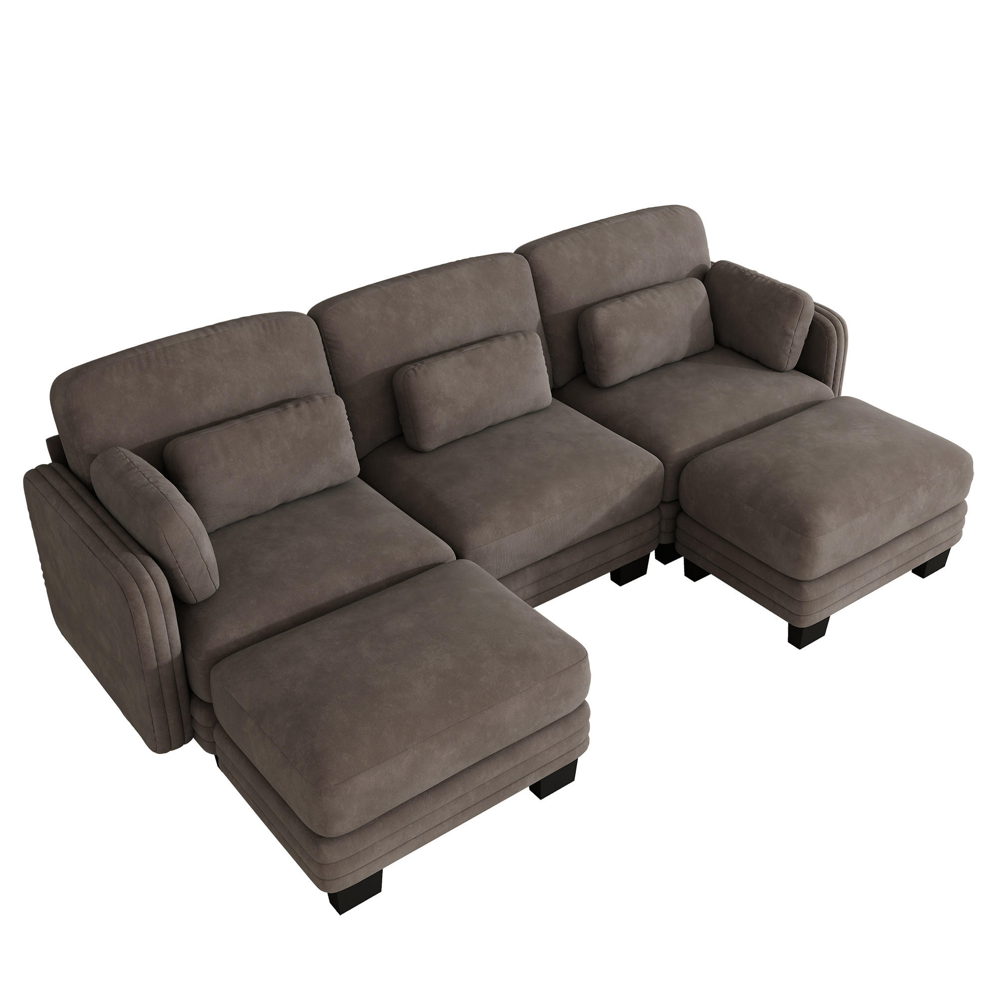 ComfortXL Wohnlandschaft Braun 253x88x143 cm