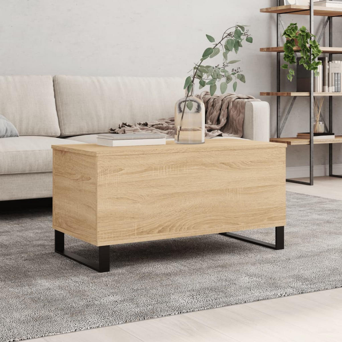 COUCHTISCH Sonoma-Eiche 90x44,5x45 cm Holzwerkstoff - Braun, Holzwerkstoff (90/44.5/45cm) - furnicato
