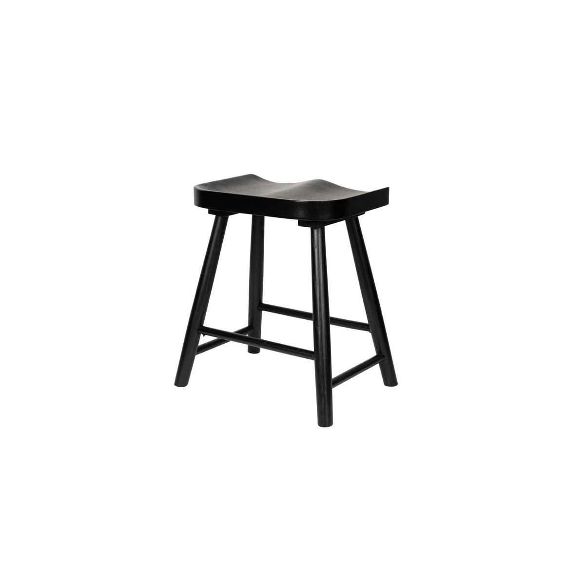 FUSSHOCKER Vander Fußhocker/ Zitshocker Schwarz - Schwarz, Holz (43/46/33cm) - Housecraft Living