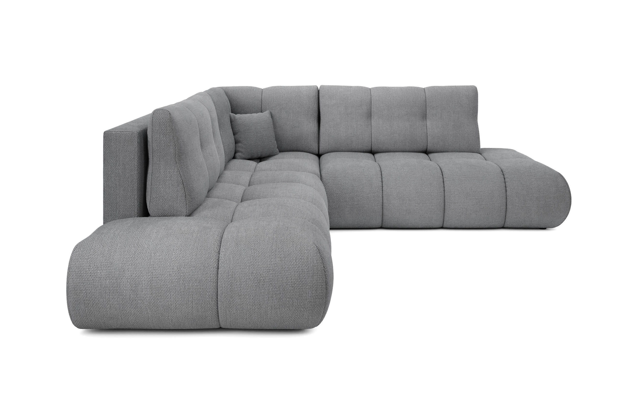 ECKSOFA DUCA II L-S Grau Chenille mit Schlaffunktion - Grau, Holz (266.5/266.5cm) - MASSENO
