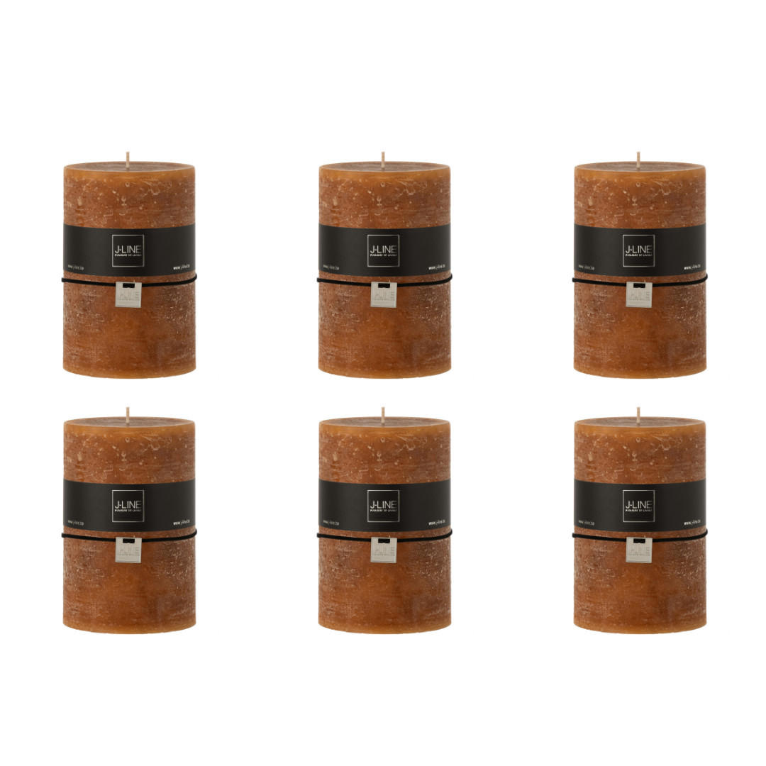 DUFTKERZE ZART - Orange - XL - 95 Std. - 6er set - Orange, Paraffin (10/15cm) - J-Line