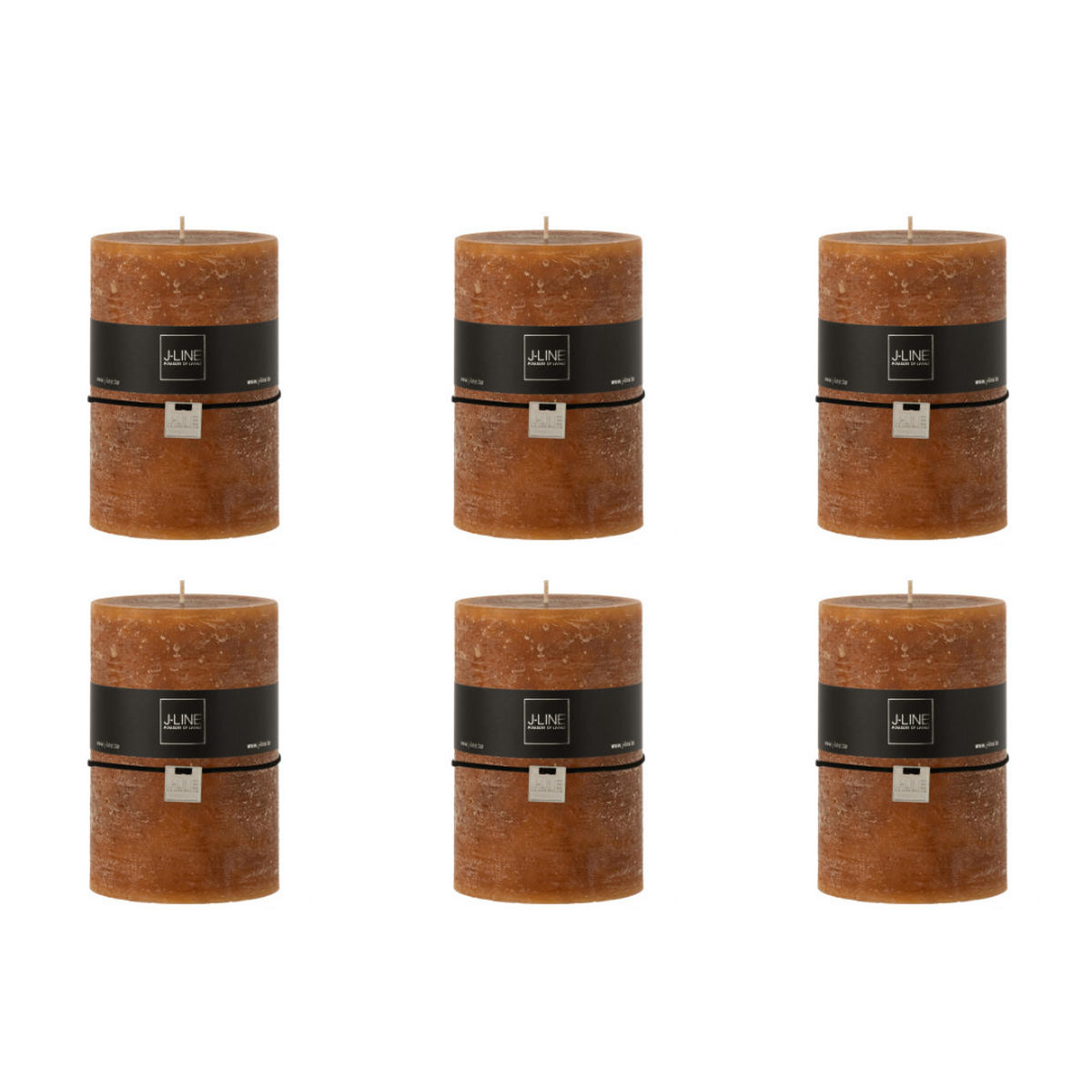 DUFTKERZE ZART - Orange - XL - 95 Std. - 6er set - Orange, Paraffin (10/15cm) - J-Line