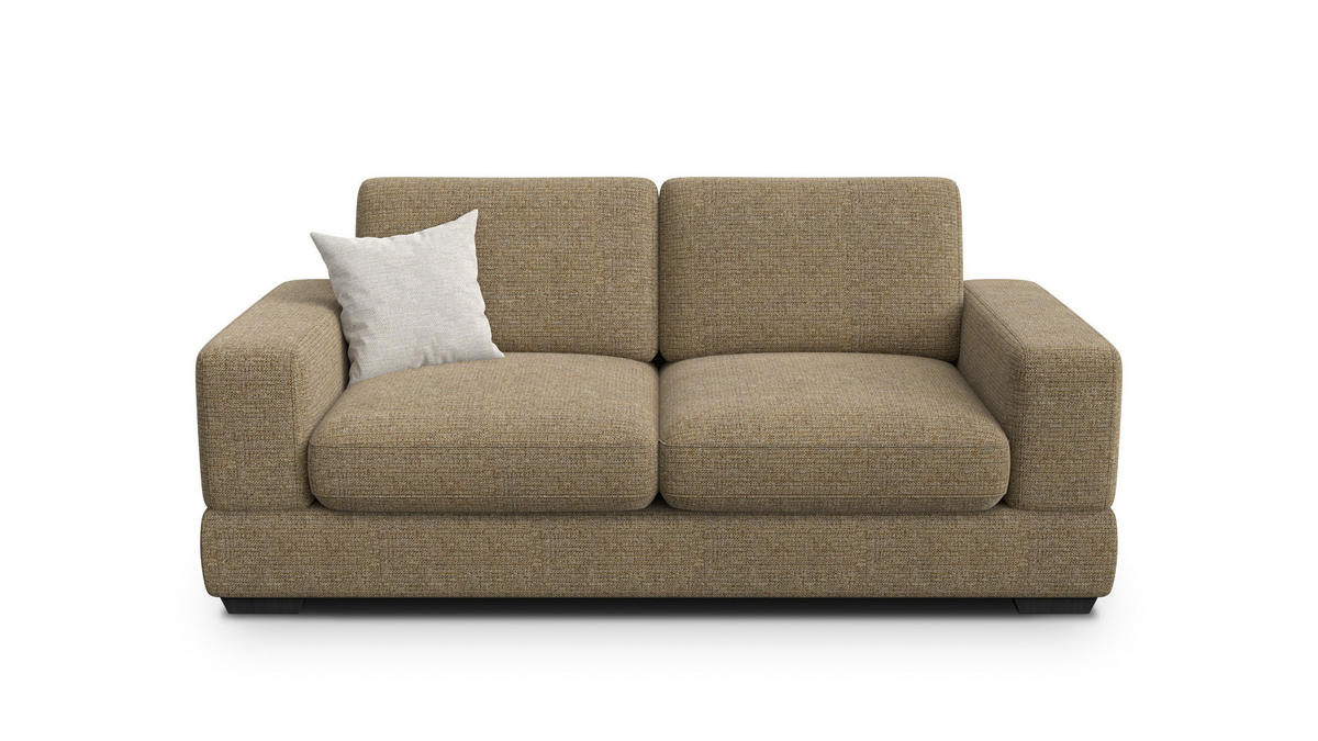 SOFA OTTO 3-Sitzer, taupe - Taupe/Schwarz, Holz/Textil (201/89/98cm) - Courtois Laville