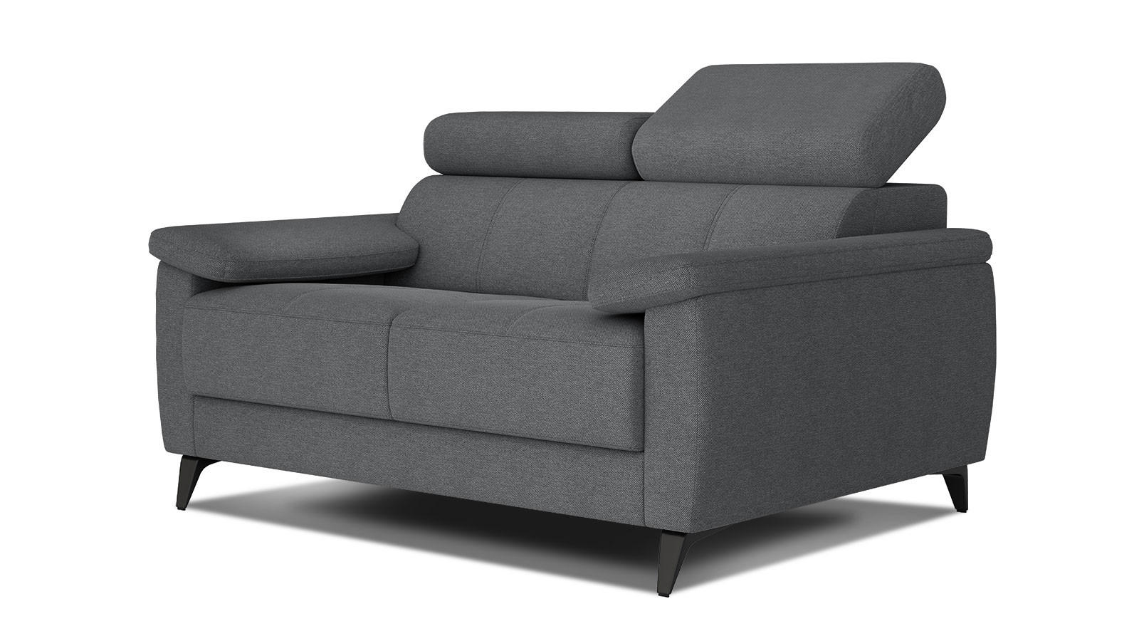 SOFA TAUNUS 2-Sitzer, dunkelgrau - Dunkelgrau/Schwarz, Holzwerkstoff/Textil (141/80/102cm) - Courtois Laville