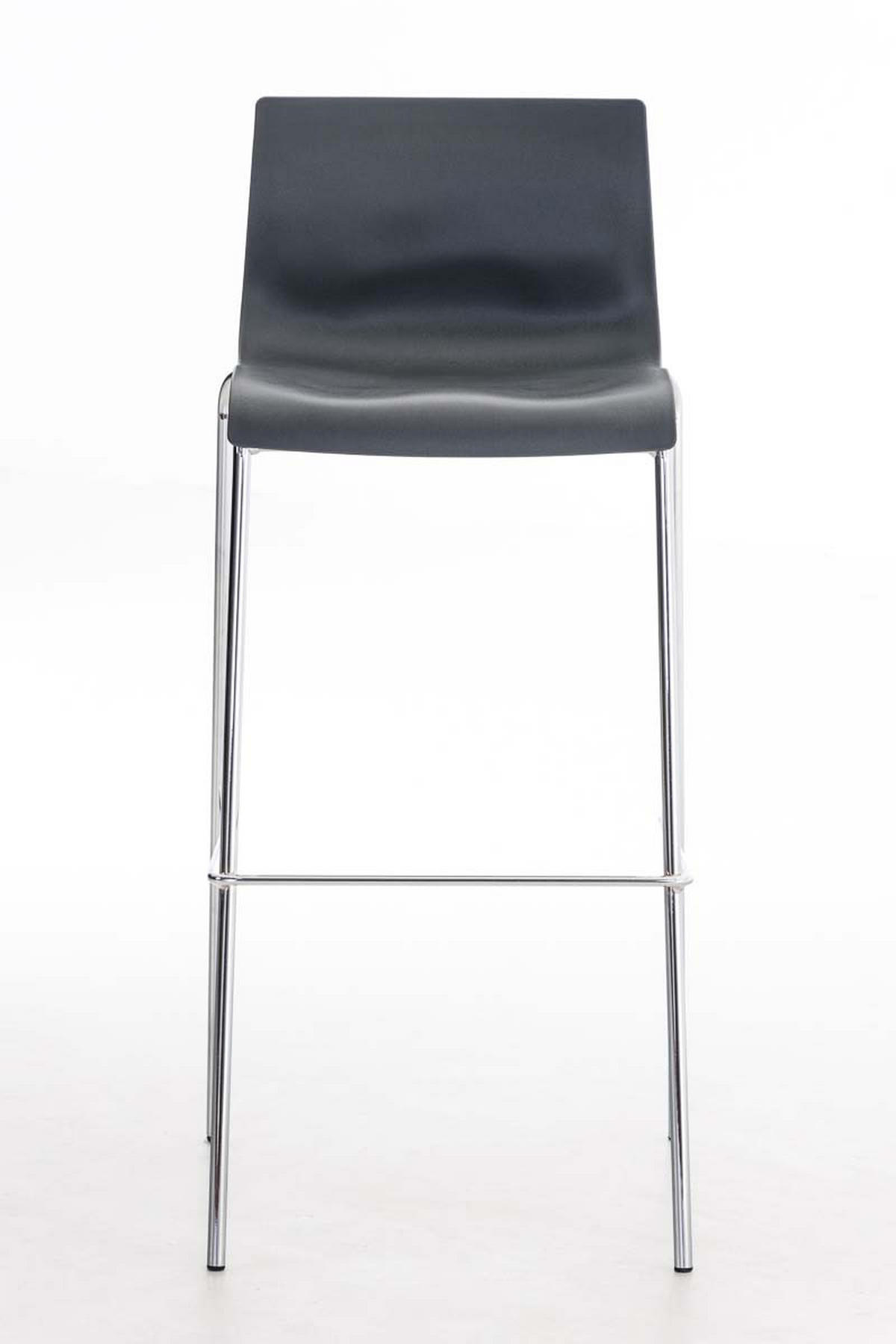 BARHOCKER Kunststoff Grau - Chromfarben/Grau, Kunststoff/Metall (43/100/48cm) - CLP