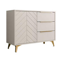 KOMMODE Xylix 100 1D3SZ - Kaschmir/Beige, Holzwerkstoff/Metall (104/80/40cm) - MIRJAN24