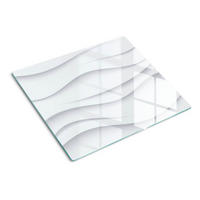 GLASPLATTE 60x52 cm Wellenabstraktion - Weiß, Glas (60/0.4/52cm) - TULUP