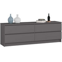 KOMMODE K160 4 Schubladen, Grau, 160x40x54 cm - Grau, Holz (160/54/40cm) - Milordbikes
