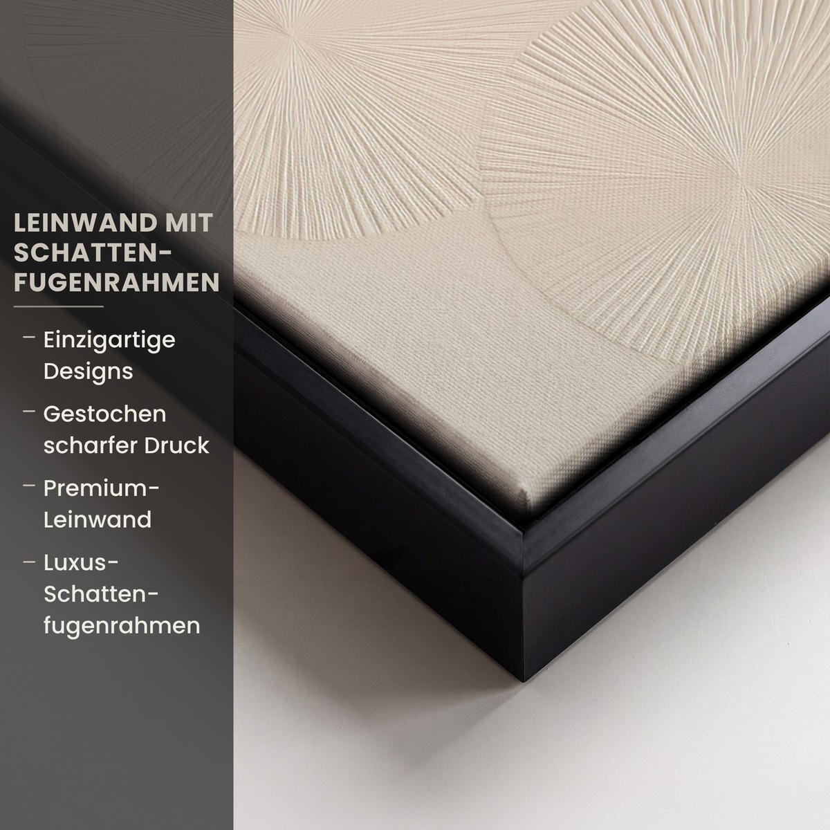 LEINWAND Bilder mit Rahmen - Japandi - Beige - Modern - 20x30 - Ecru, Textil (20/30cm) - MuchoWow