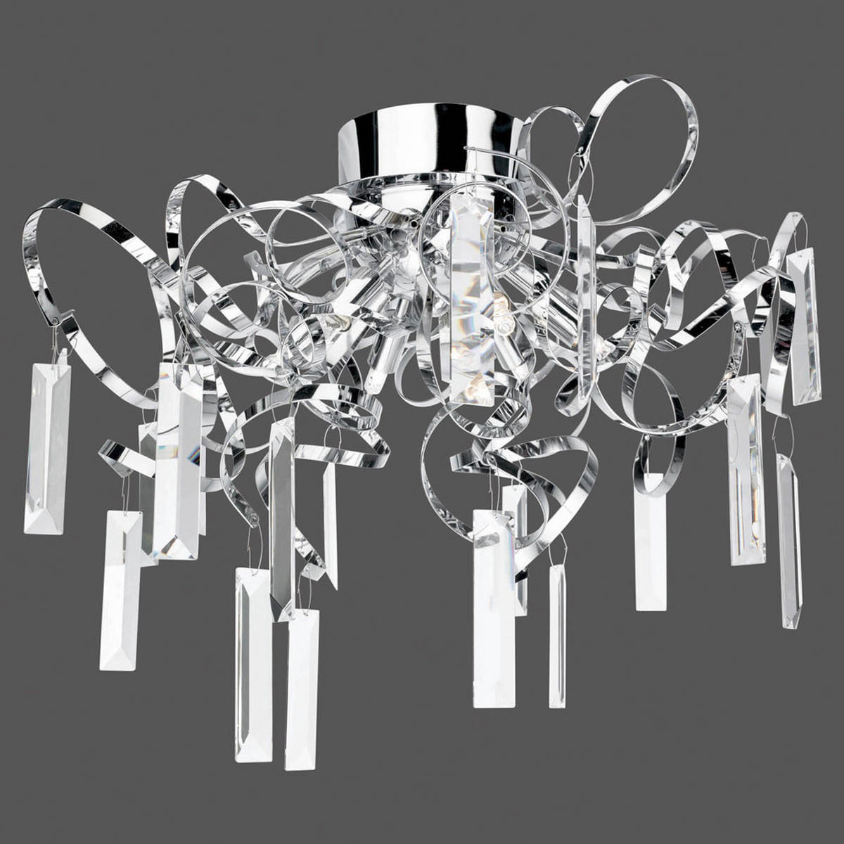 DECKENLEUCHTE Chrom Klar Glas Silber - Silberfarben, Glas (43/50/43cm)