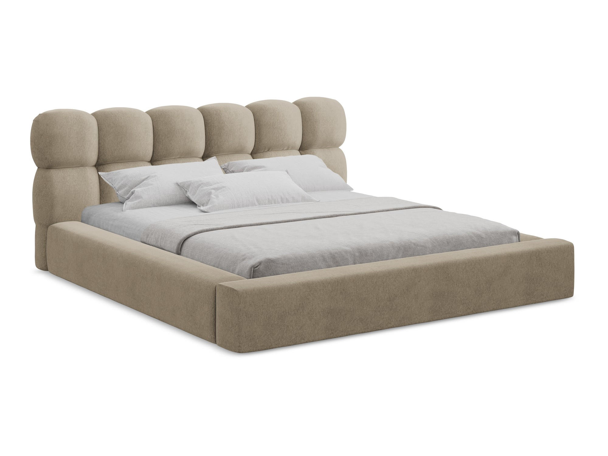 POLSTERBETT mit Bettkasten und Lattenrost 180x240 Beige - Beige/Schwarz, Kunststoff/Textil (140/200cm) - Makamii