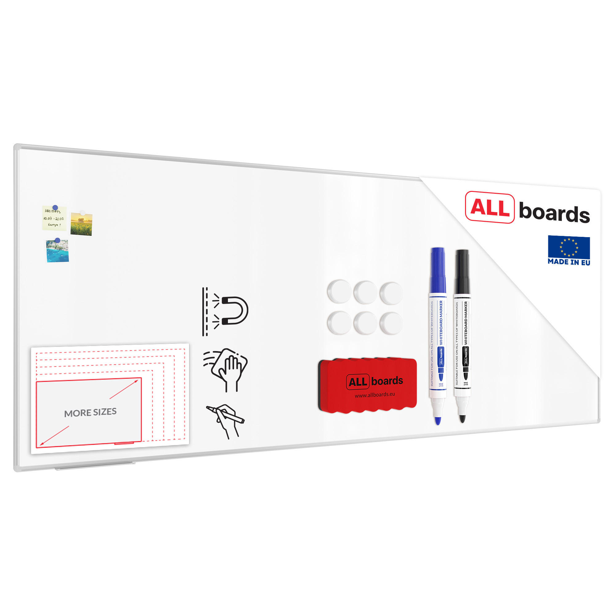 MAGNETISCHES Whiteboard - PREMIUM EXPO Alurahmen 300x120cm - Weiß, Metall (300/120/1.6cm) - ALLboards